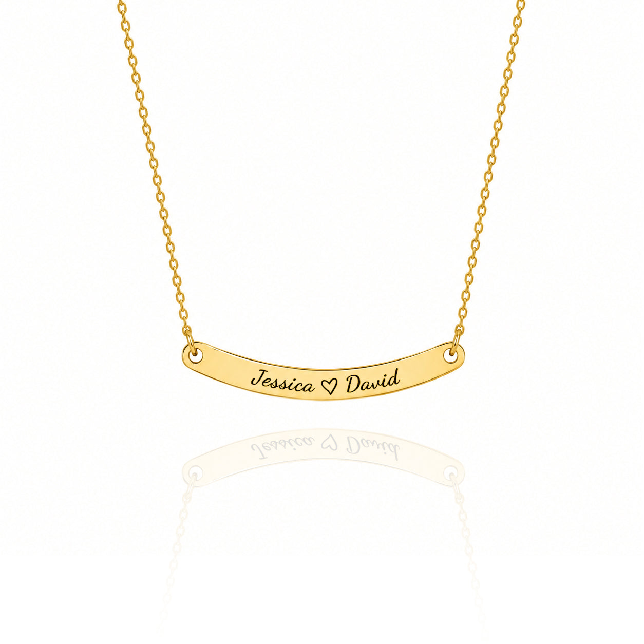 Custom Curved Bar Necklace – Personalized Name Jewelry