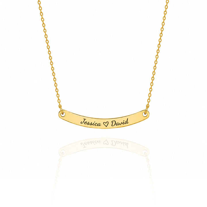 Custom Curved Bar Necklace – Personalized Name Jewelry