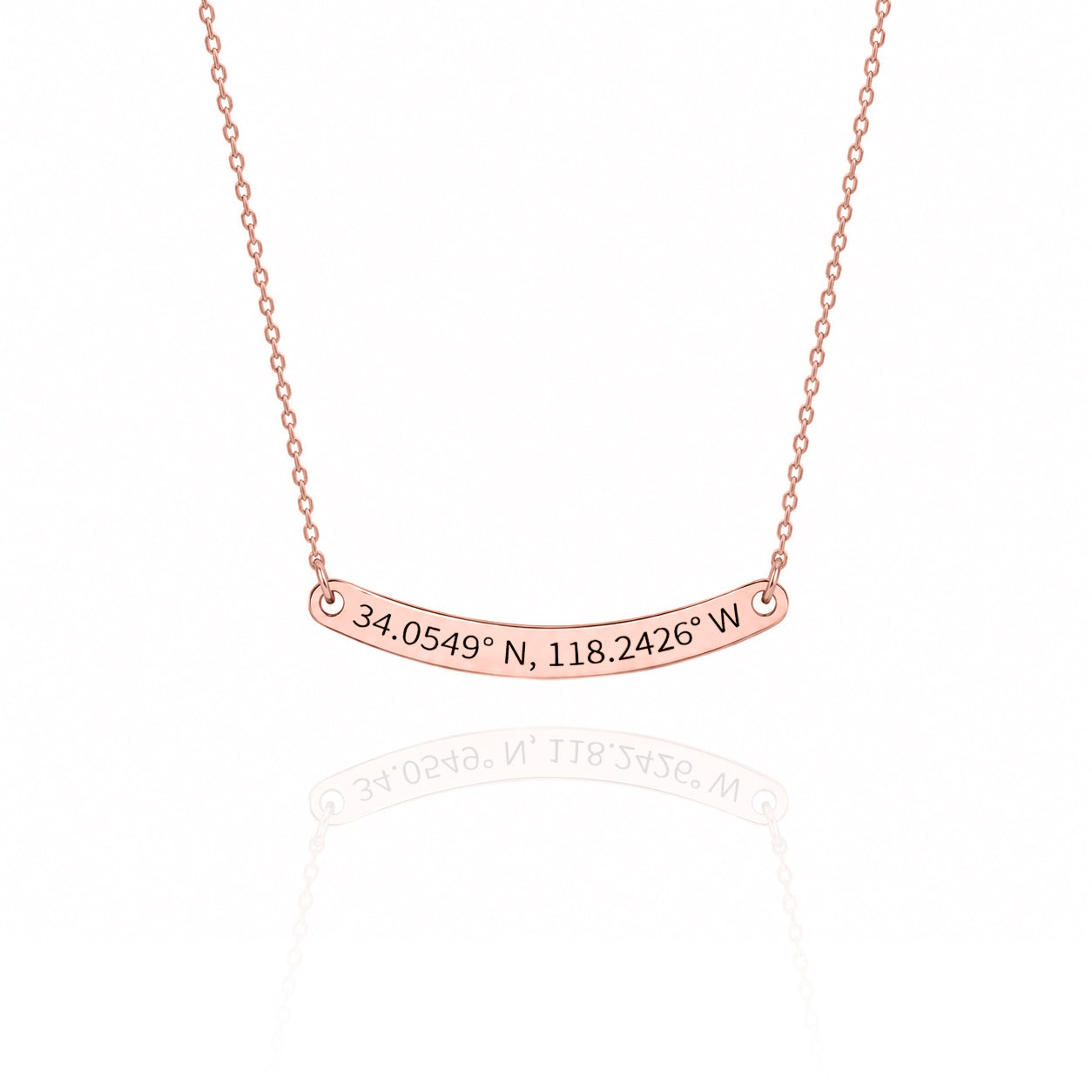 Custom Curved Bar Necklace – Personalized Name Jewelry