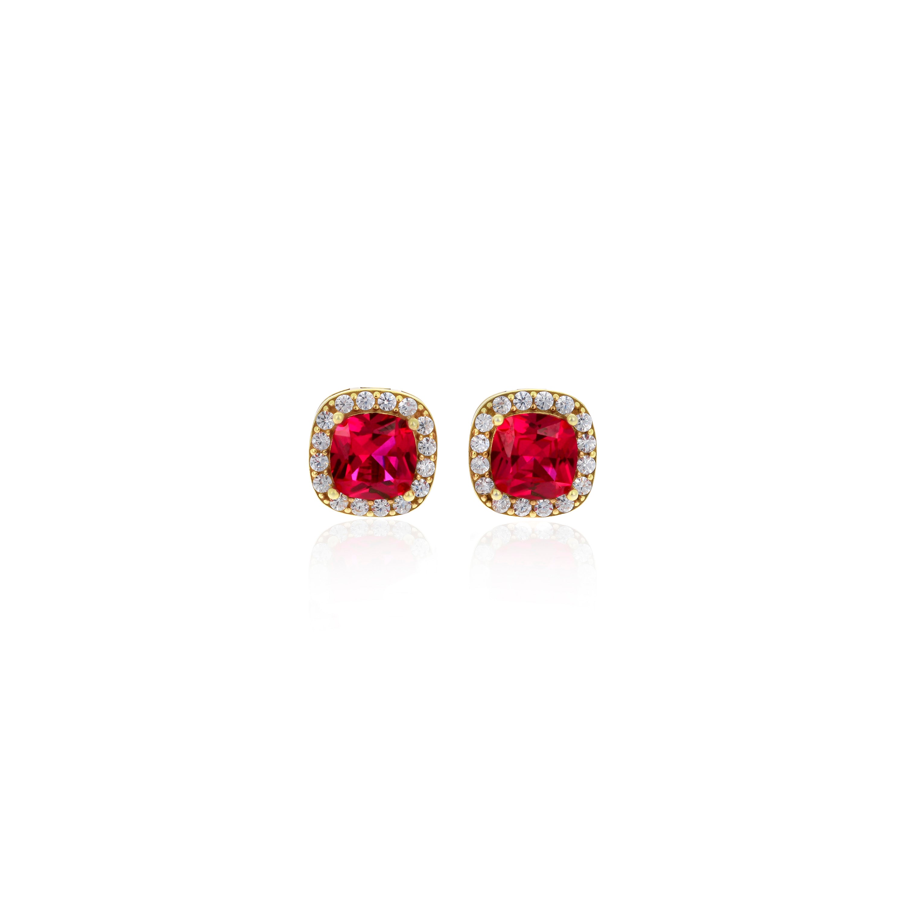 Square Birthstone Stud Earrings- ER8