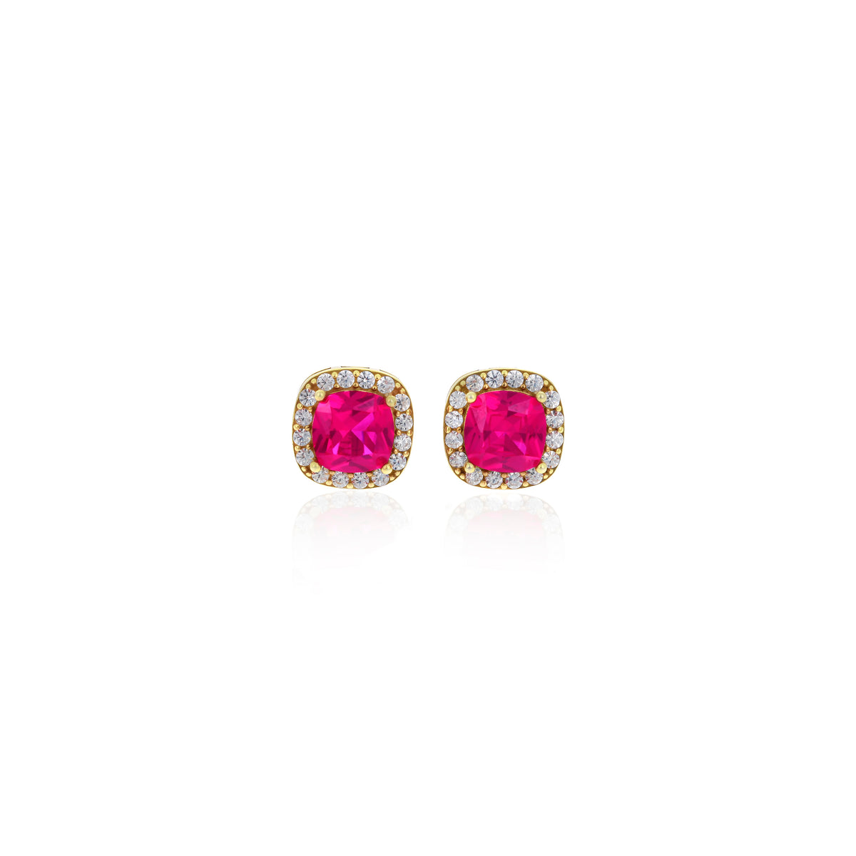 Sterling Silver Square Birthstone Stud Earrings