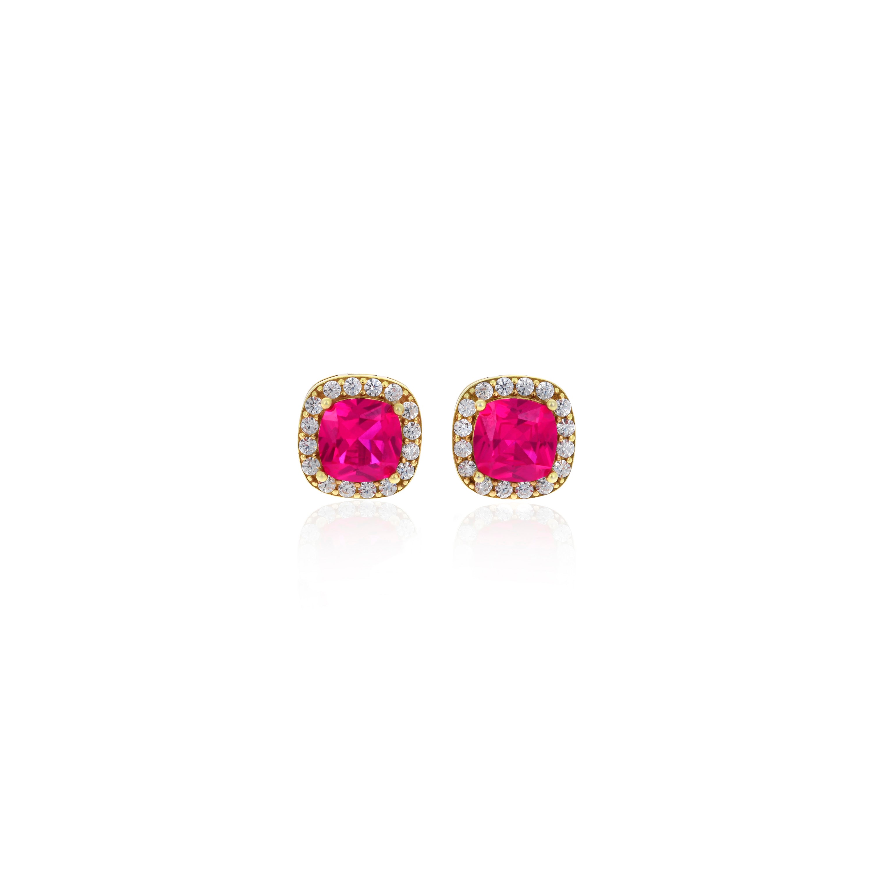 Square Birthstone Stud Earrings- ER8