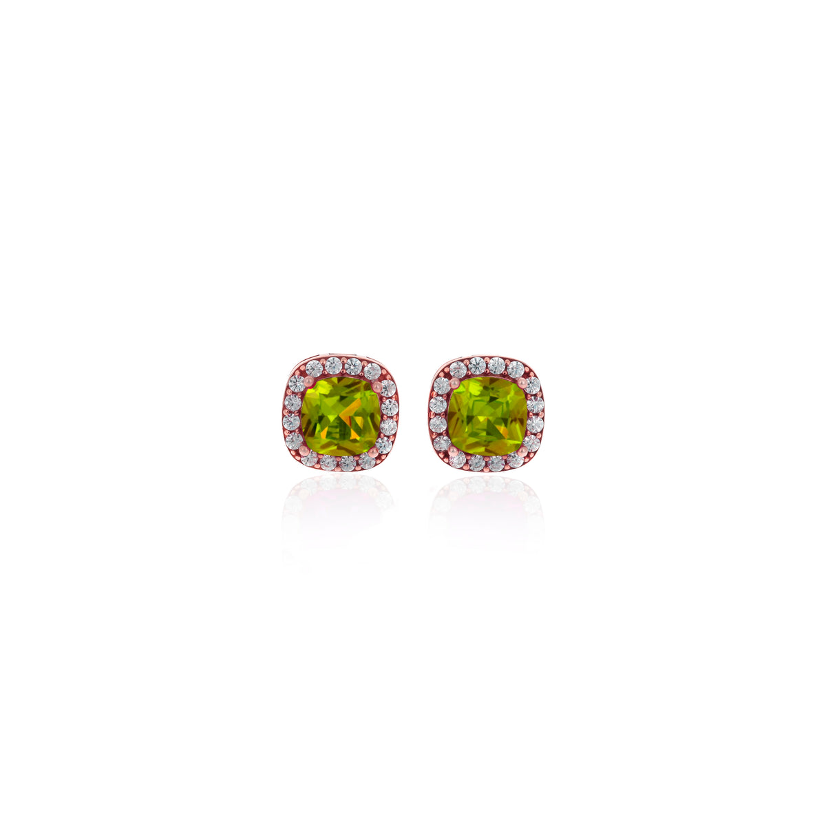 Sterling Silver Square Birthstone Stud Earrings