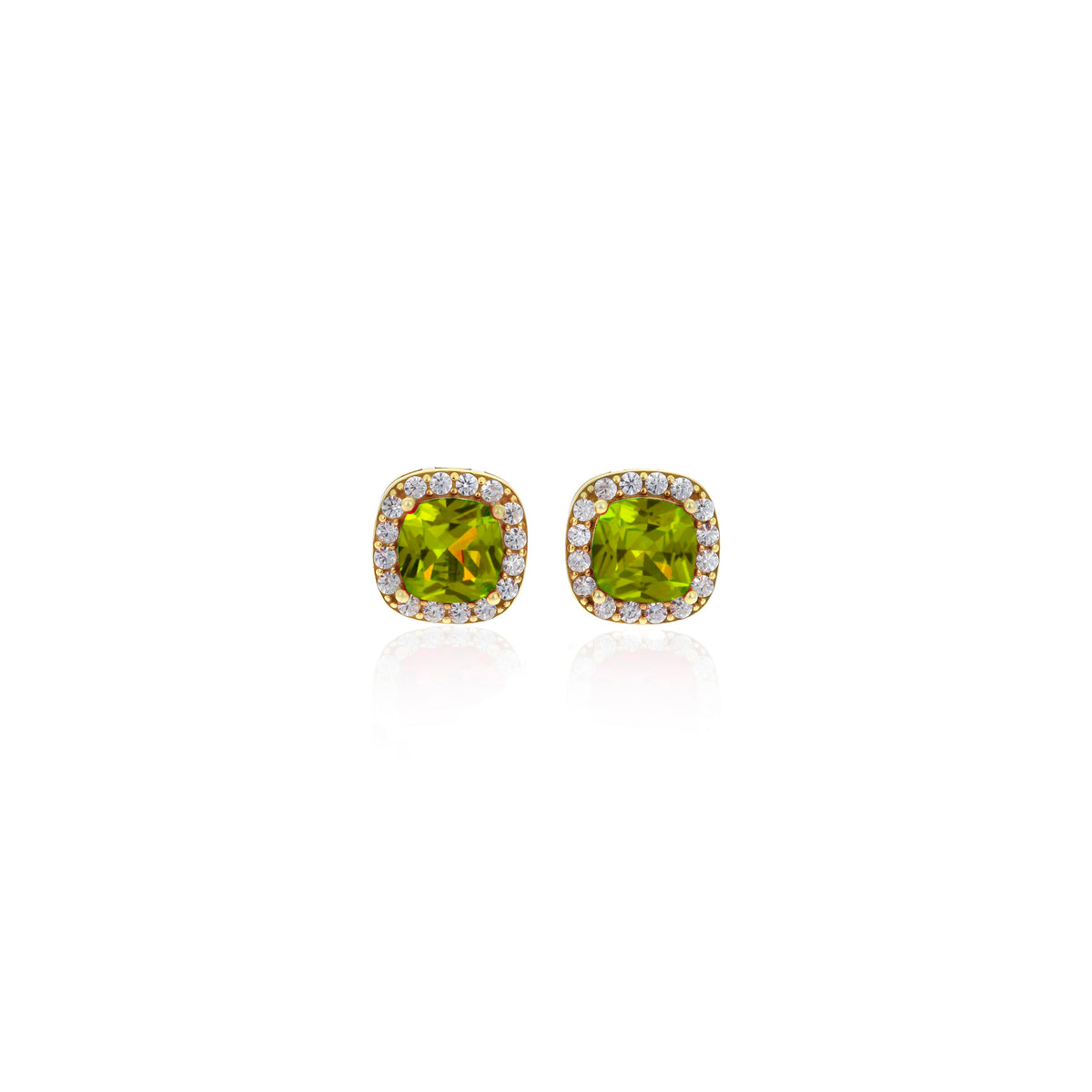 Sterling Silver Square Birthstone Stud Earrings