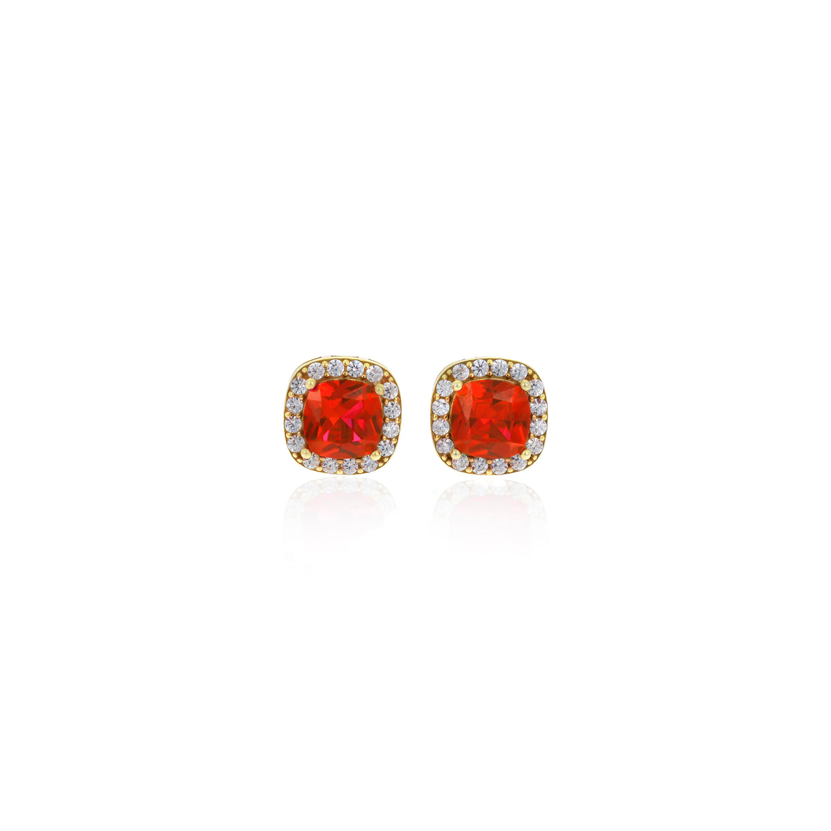 Sterling Silver Square Birthstone Stud Earrings