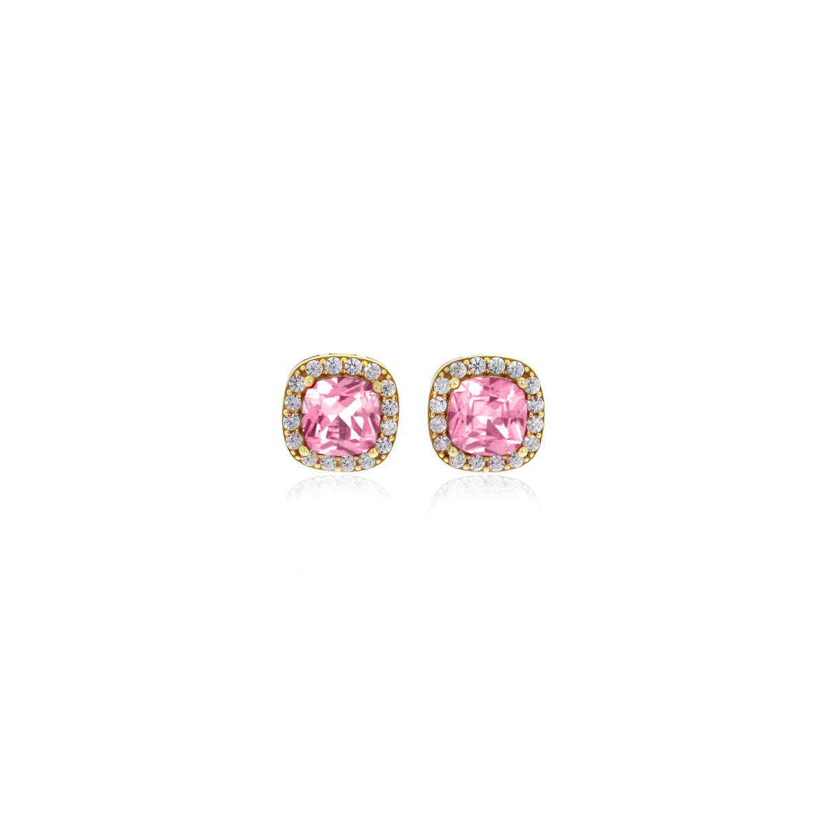 Sterling Silver Square Birthstone Stud Earrings