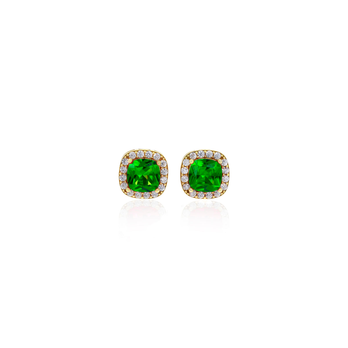 Sterling Silver Square Birthstone Stud Earrings