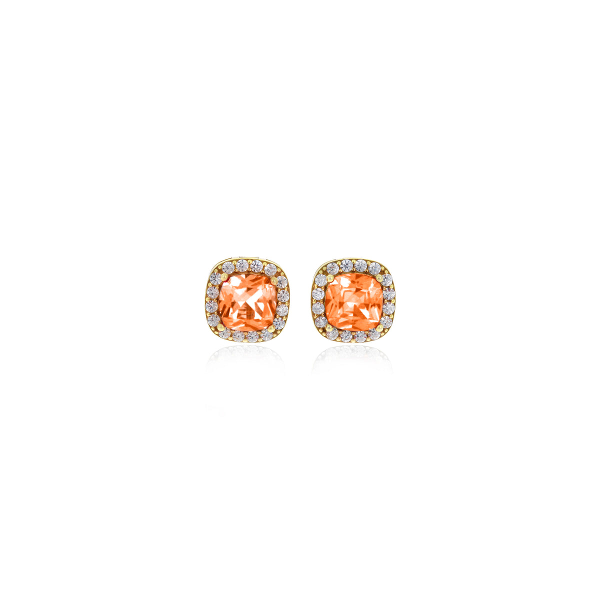 Sterling Silver Square Birthstone Stud Earrings