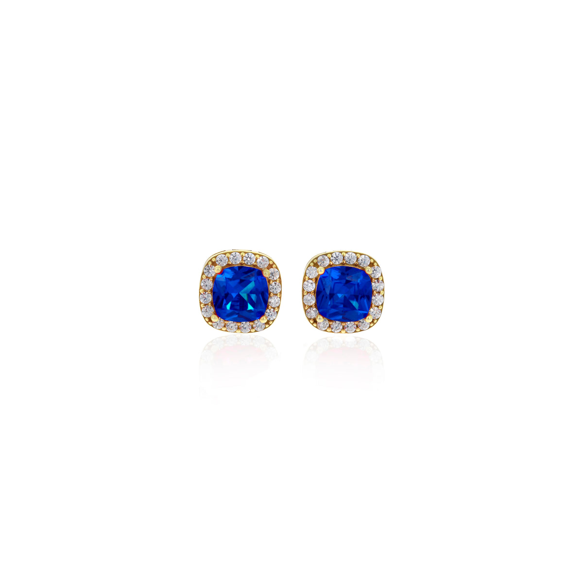 Sterling Silver Square Birthstone Stud Earrings