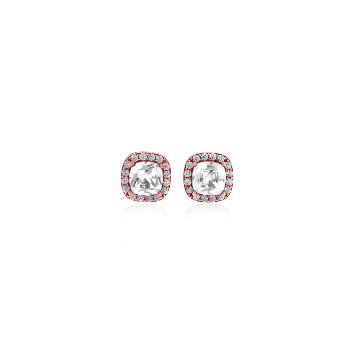 Sterling Silver Square Birthstone Stud Earrings