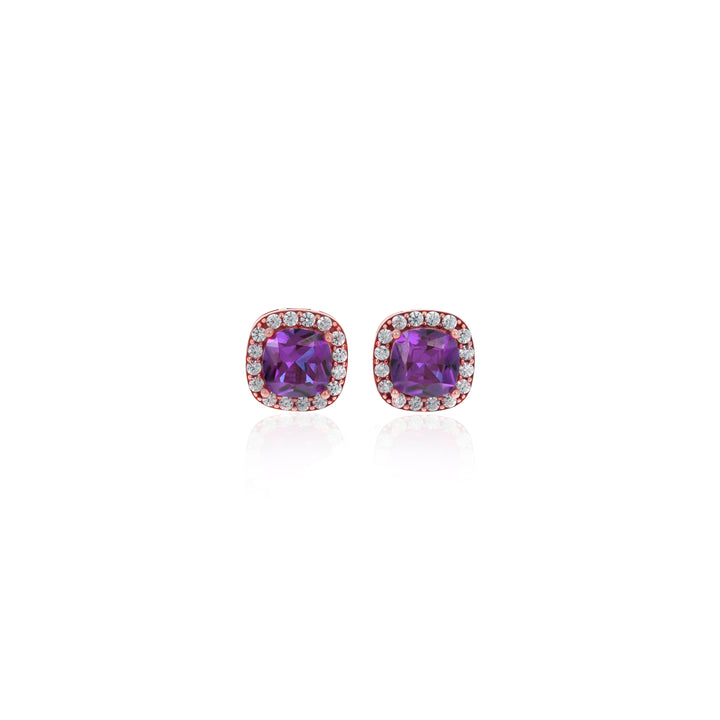 Square Birthstone Stud Earrings- ER8
