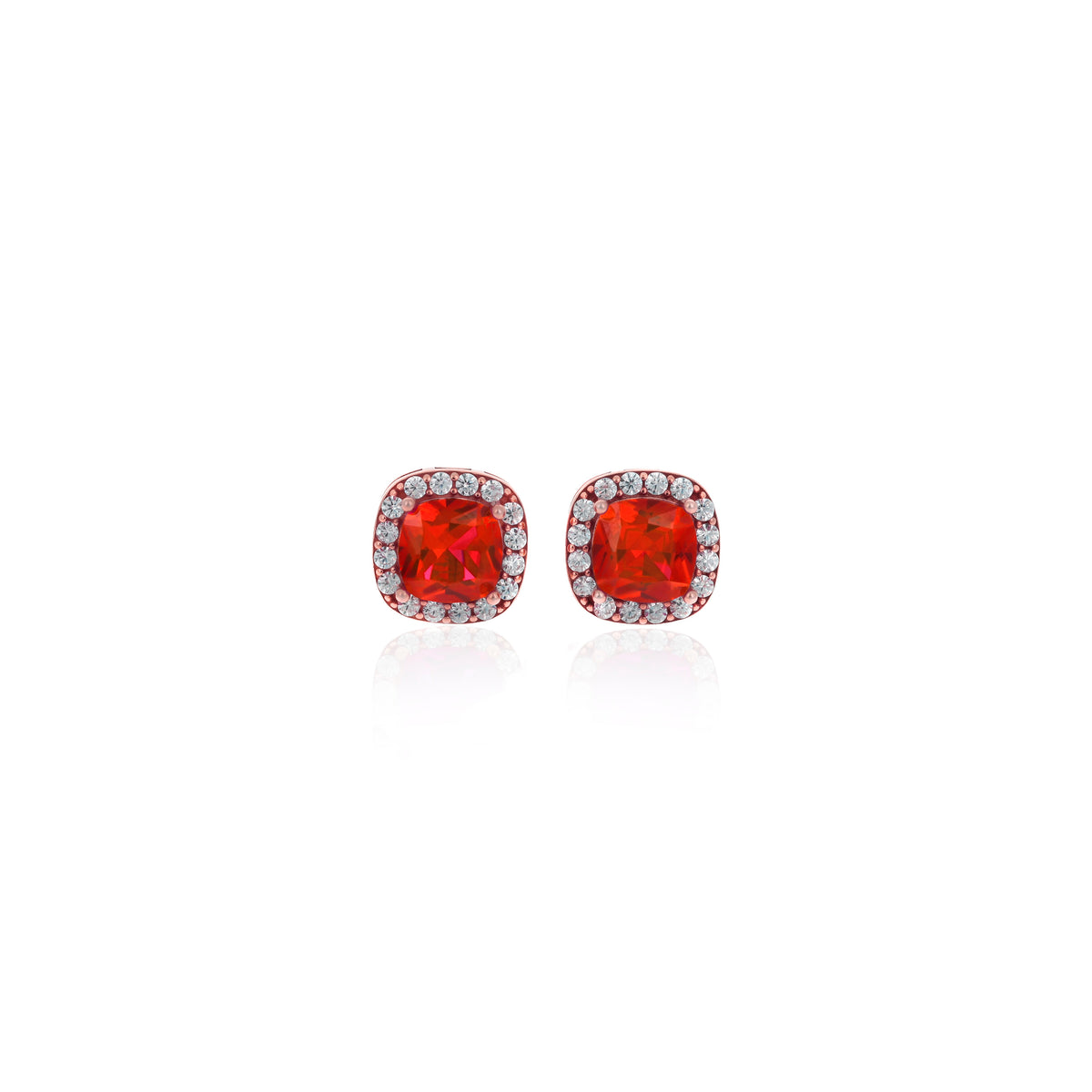 Sterling Silver Square Birthstone Stud Earrings