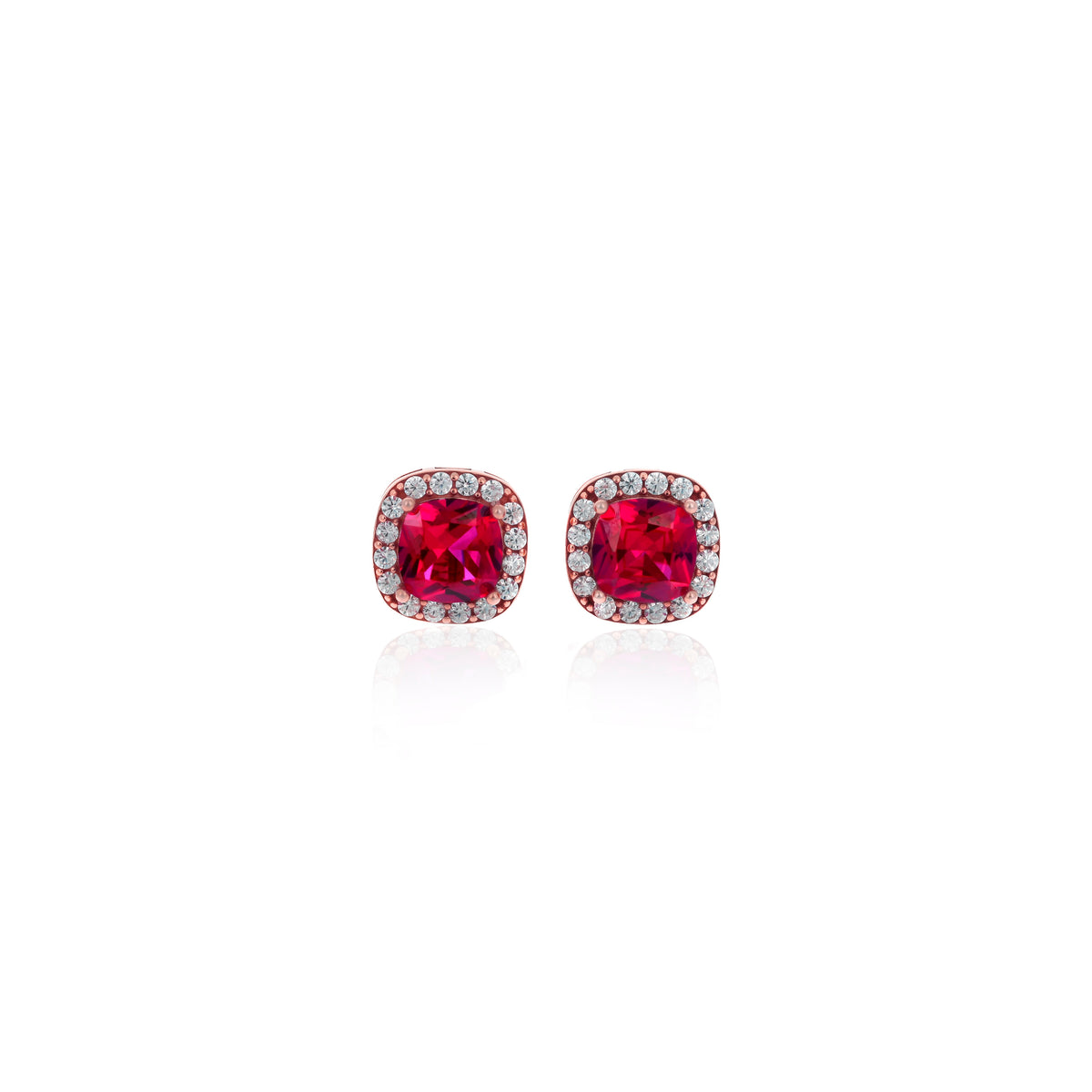 Sterling Silver Square Birthstone Stud Earrings