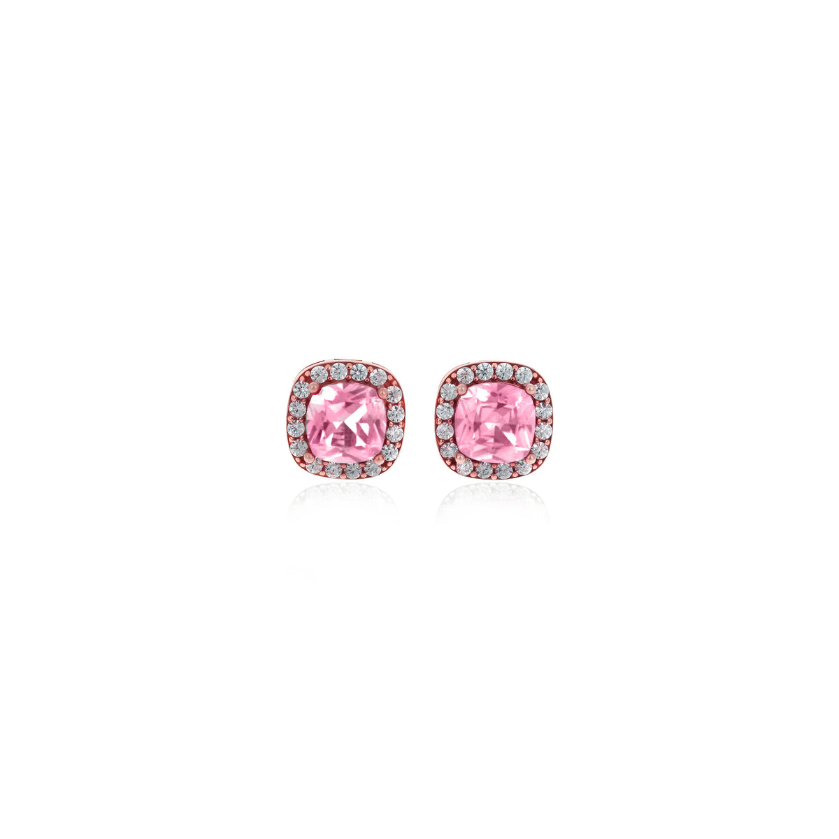 Sterling Silver Square Birthstone Stud Earrings