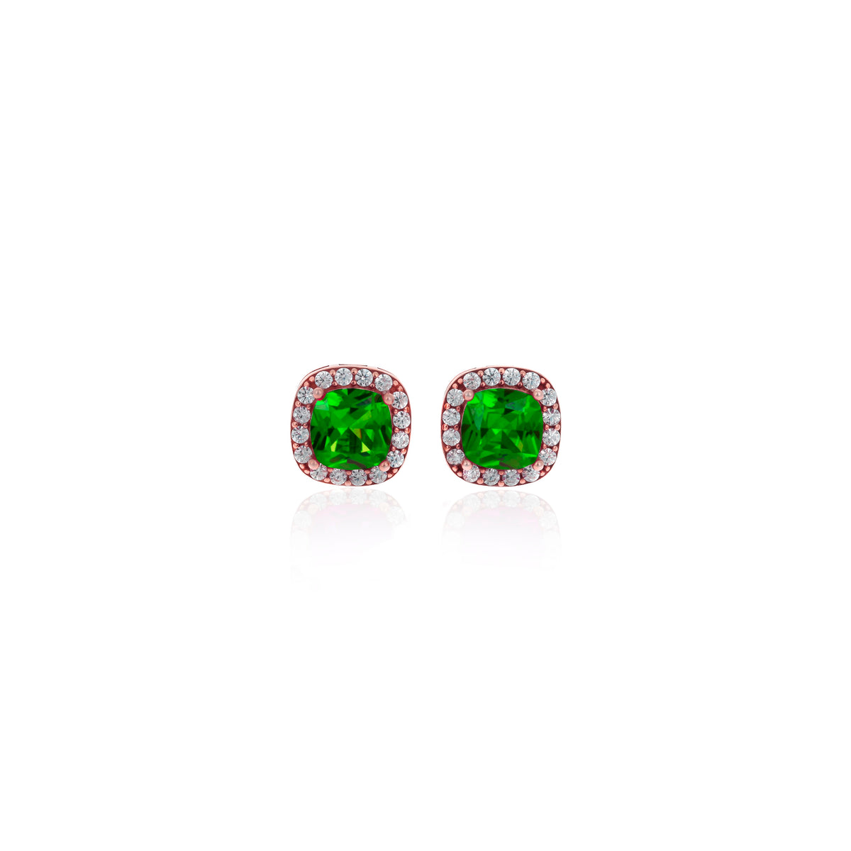 Sterling Silver Square Birthstone Stud Earrings