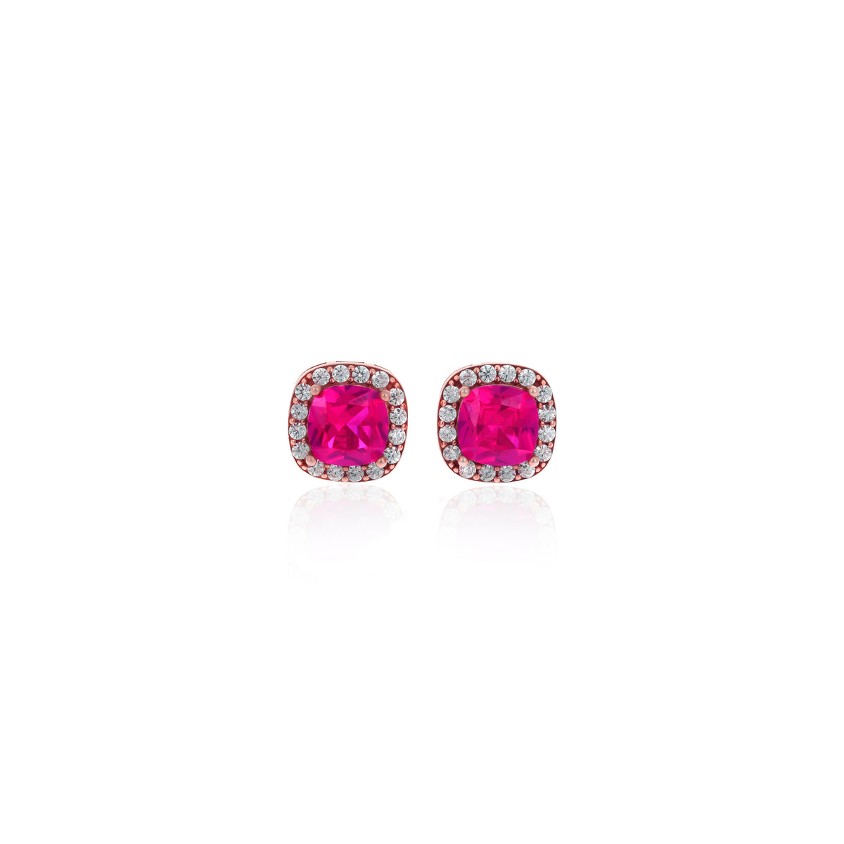 Sterling Silver Square Birthstone Stud Earrings