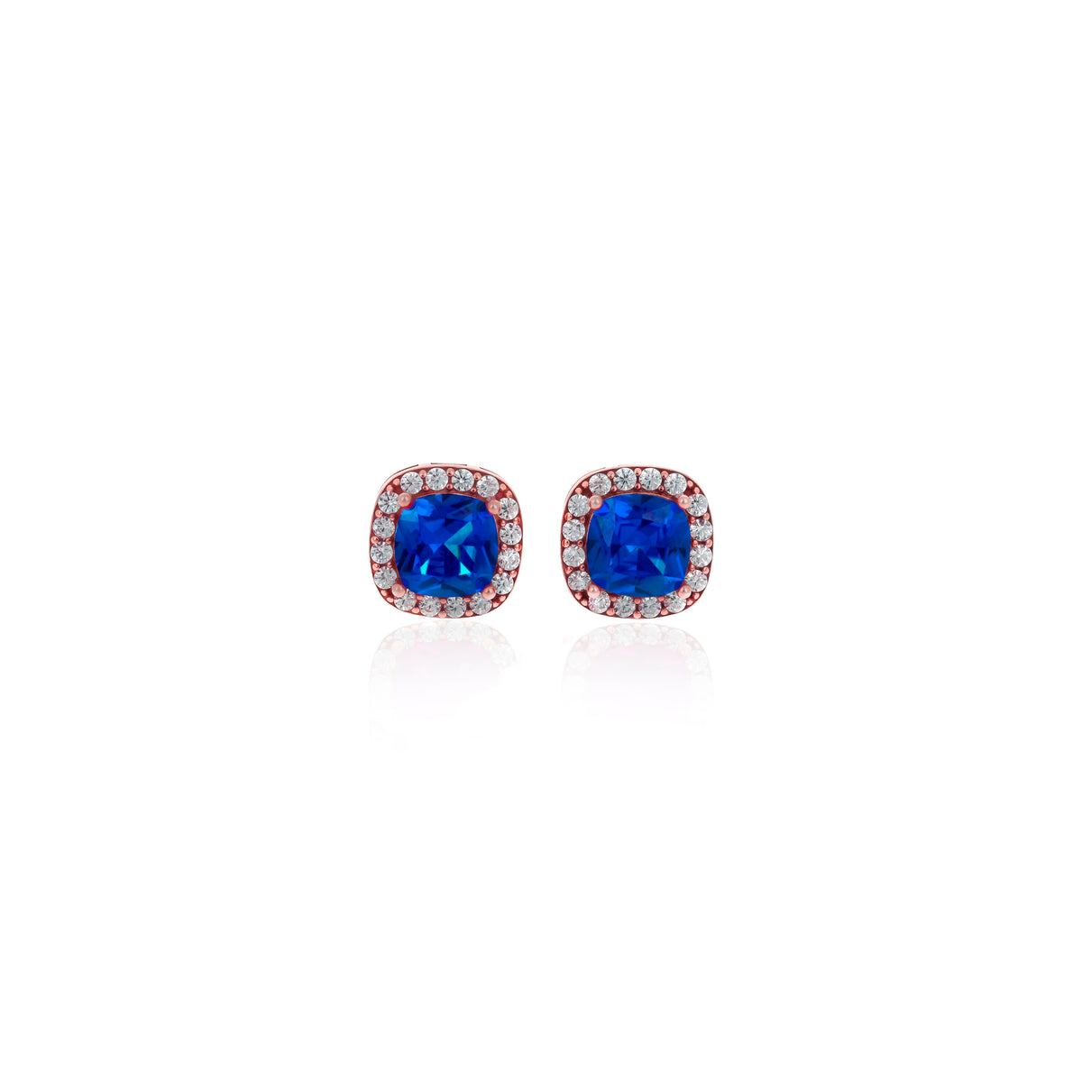 Sterling Silver Square Birthstone Stud Earrings