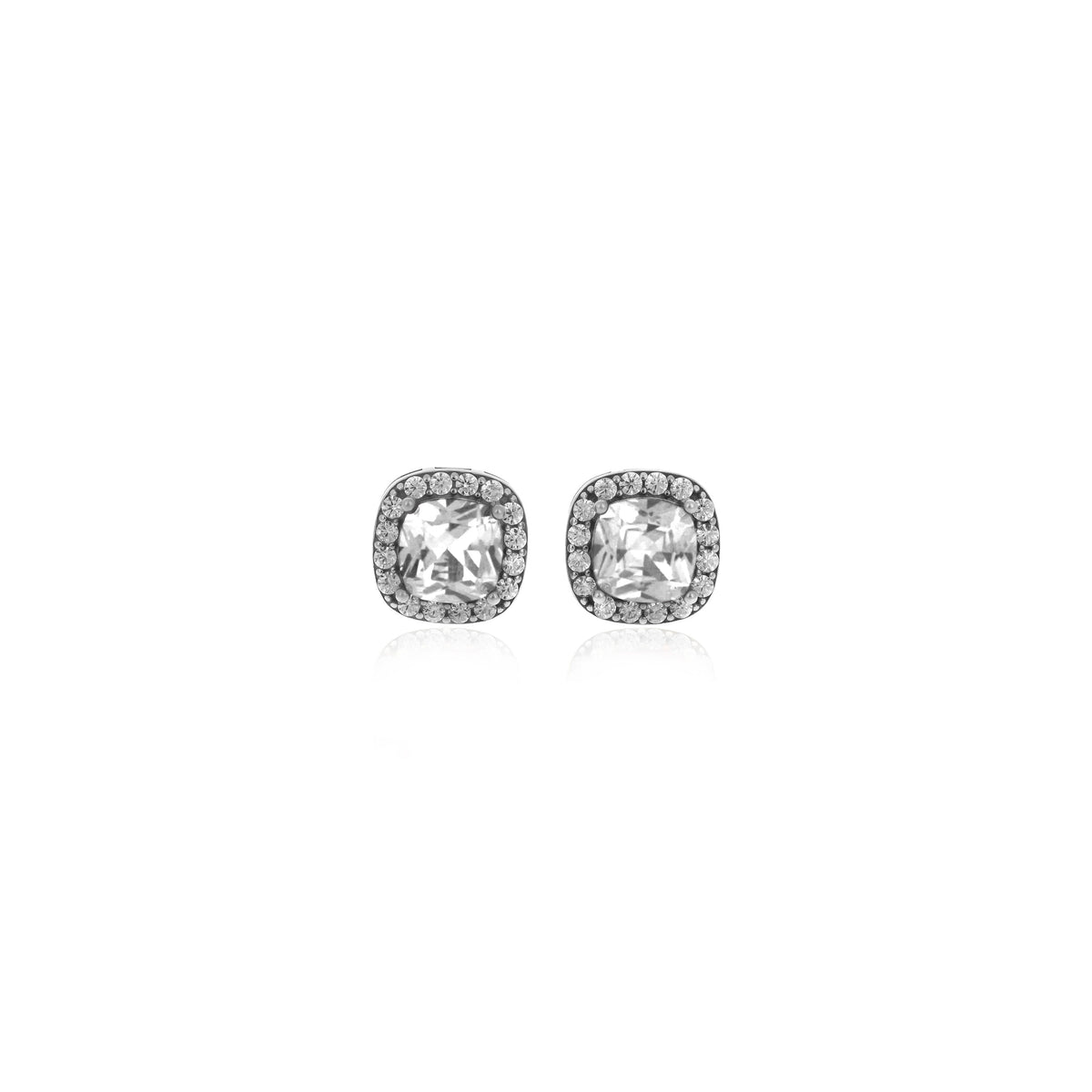 Sterling Silver Square Birthstone Stud Earrings