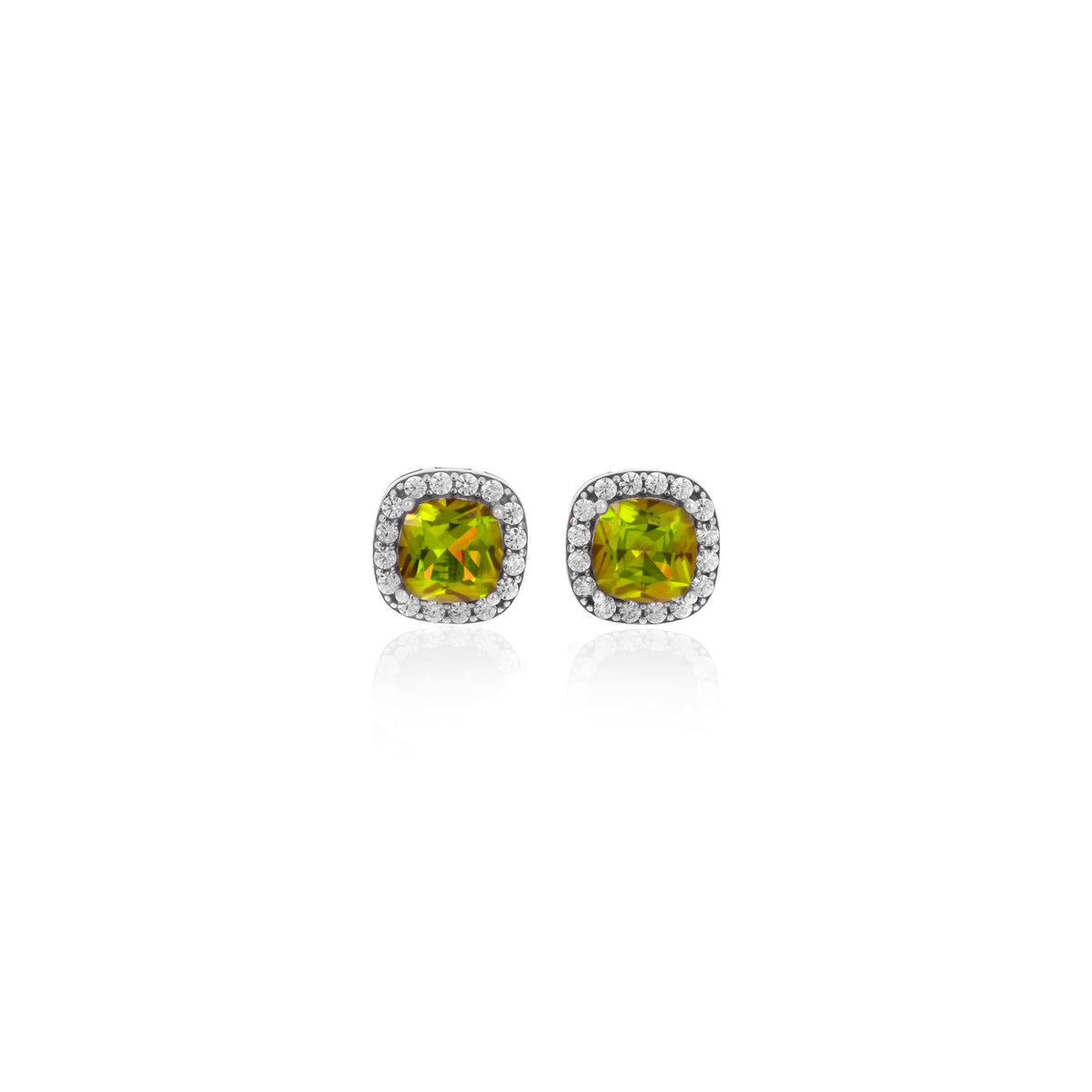 Sterling Silver Square Birthstone Stud Earrings