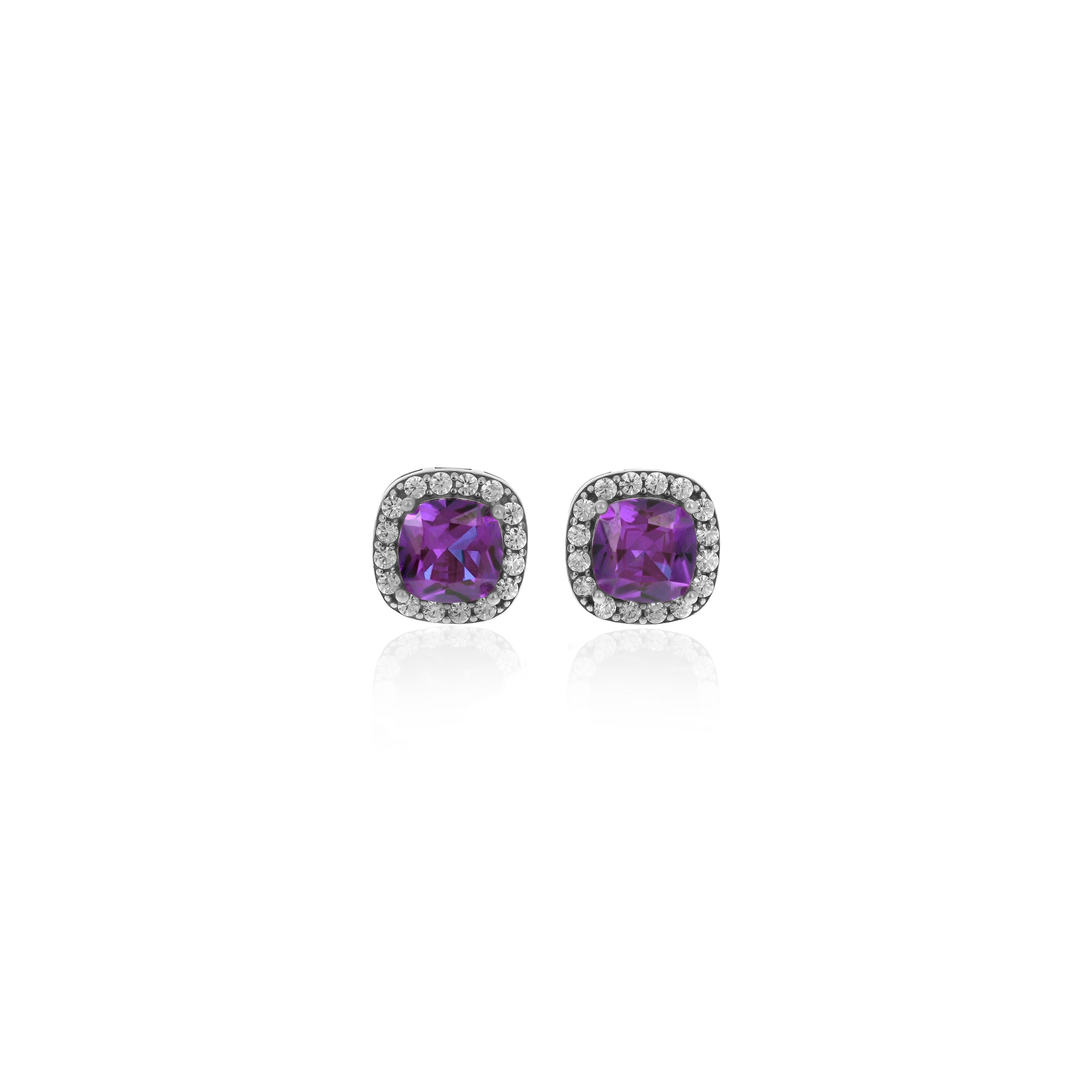 Square Birthstone Stud Earrings- ER8