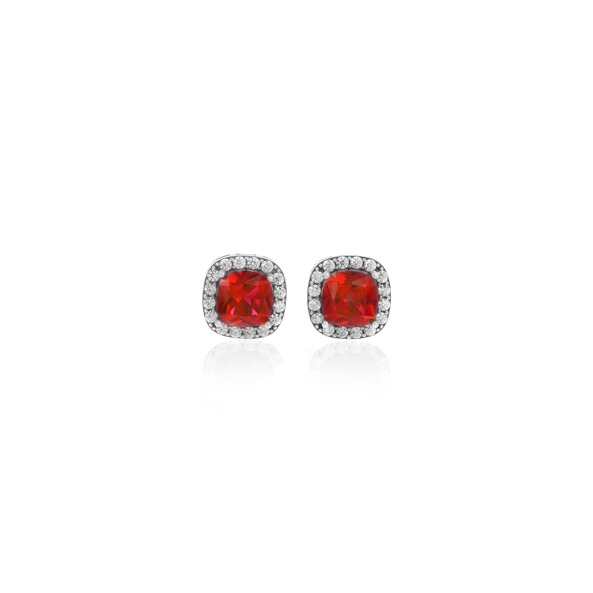 Sterling Silver Square Birthstone Stud Earrings