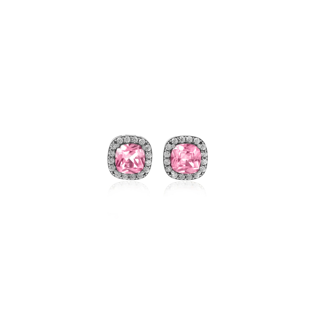 Sterling Silver Square Birthstone Stud Earrings