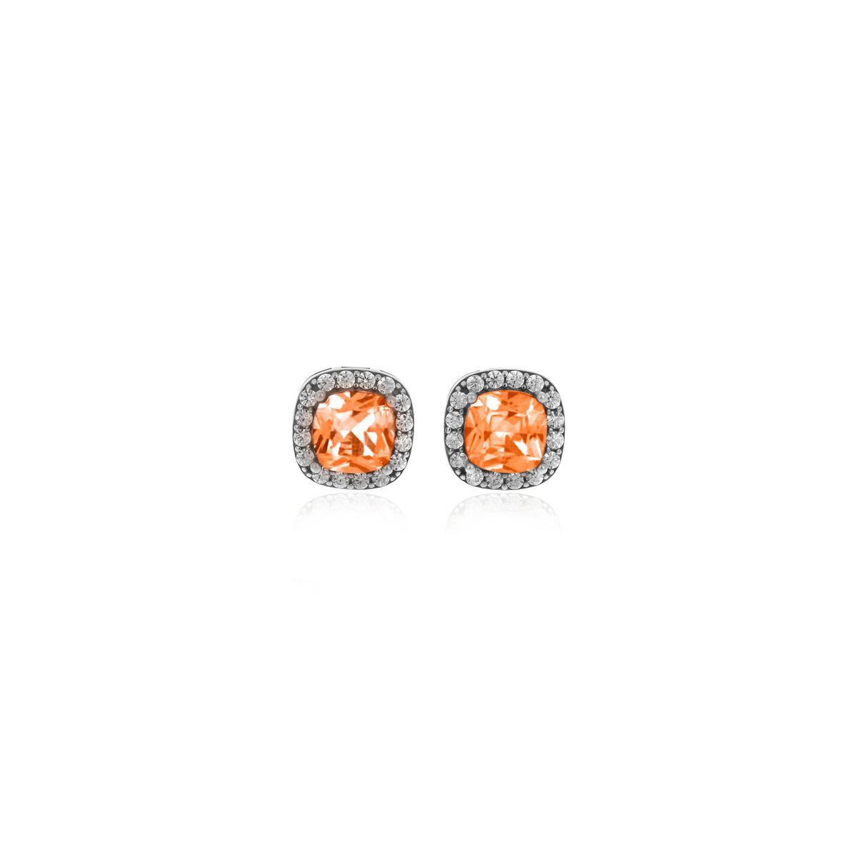 Sterling Silver Square Birthstone Stud Earrings