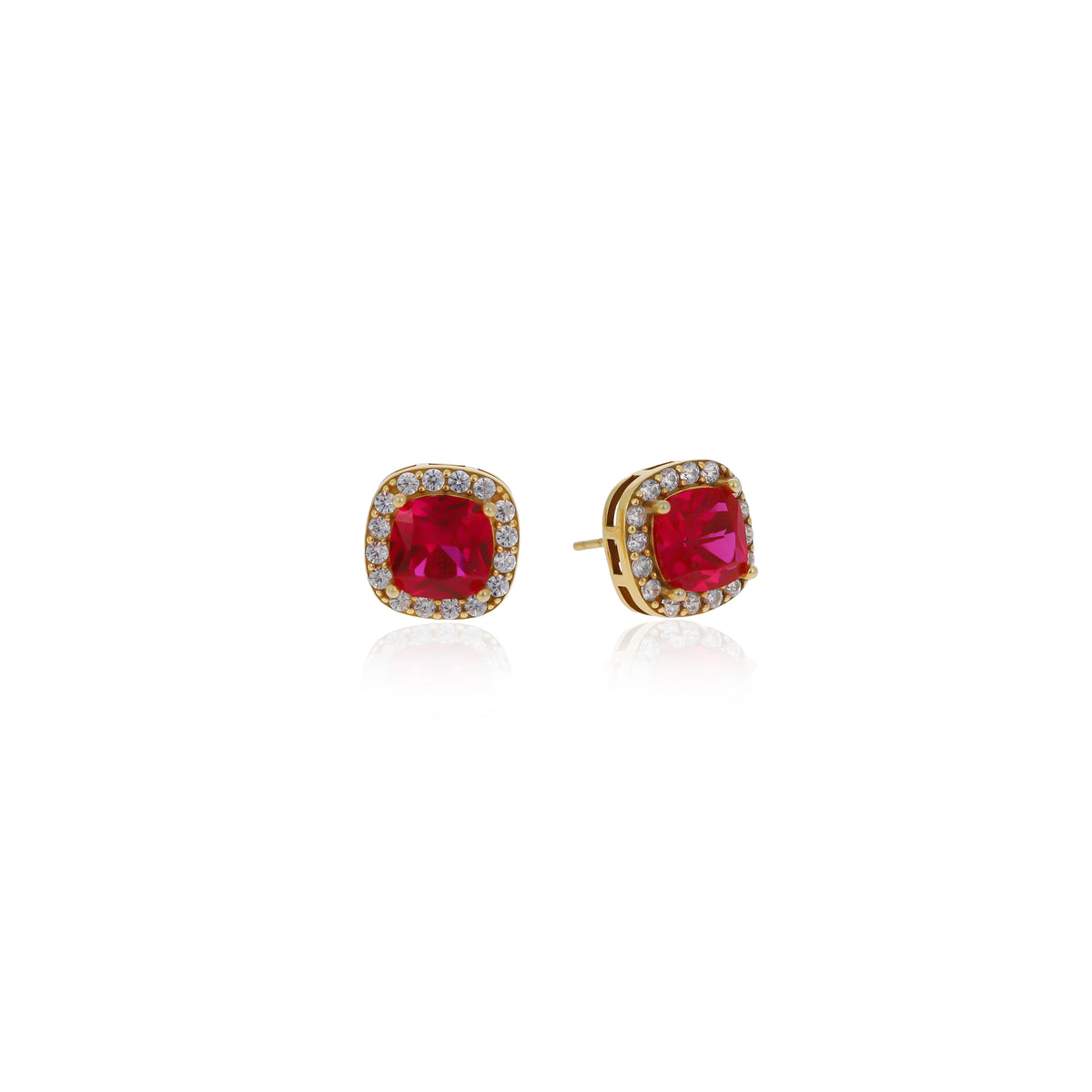 Sterling Silver Square Birthstone Stud Earrings