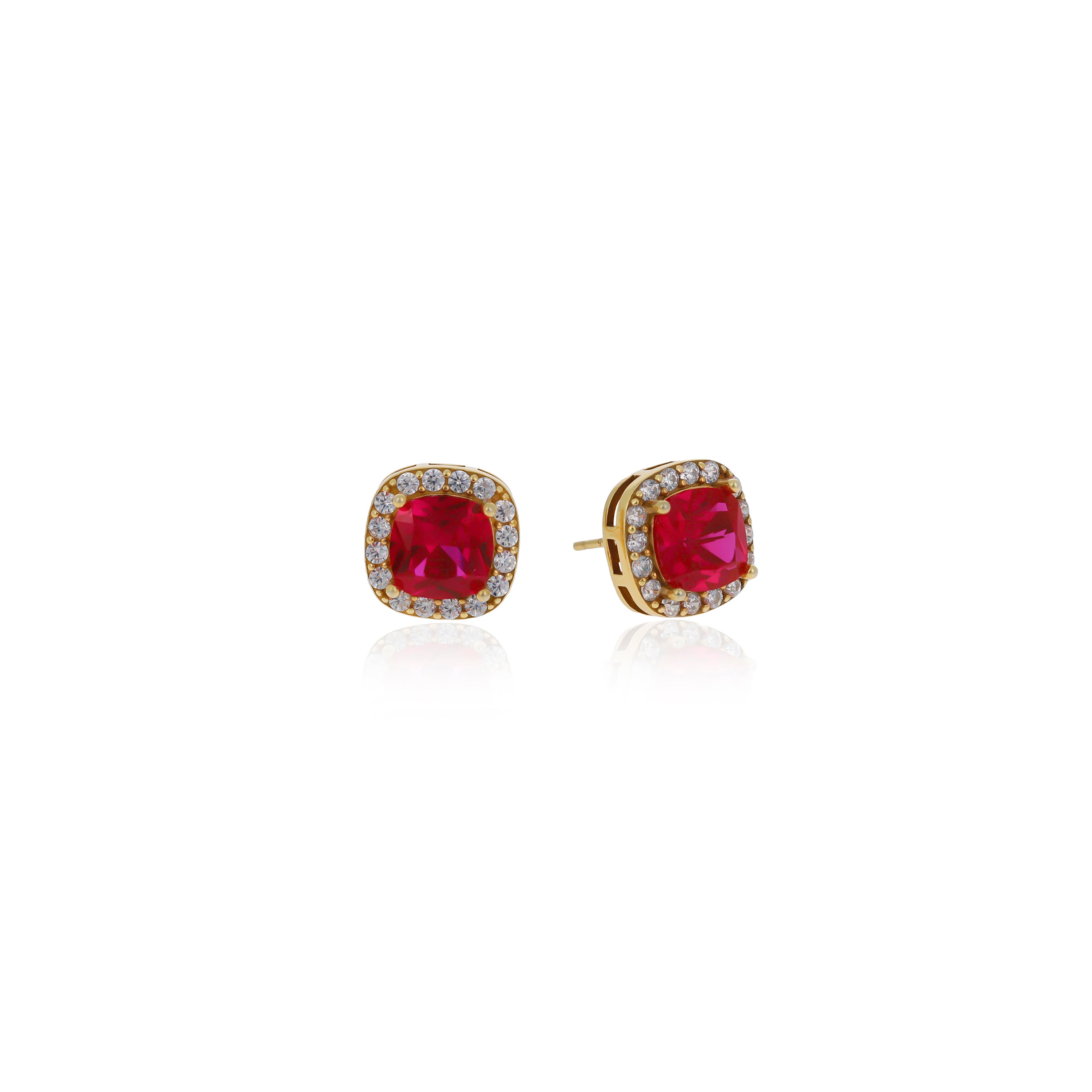 Square Birthstone Stud Earrings- ER8