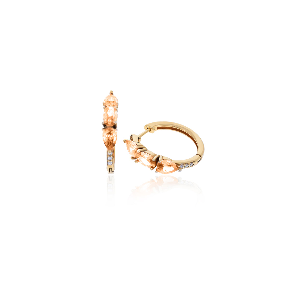 Sterling Silver Color CZ Huggie Hoop Earrings