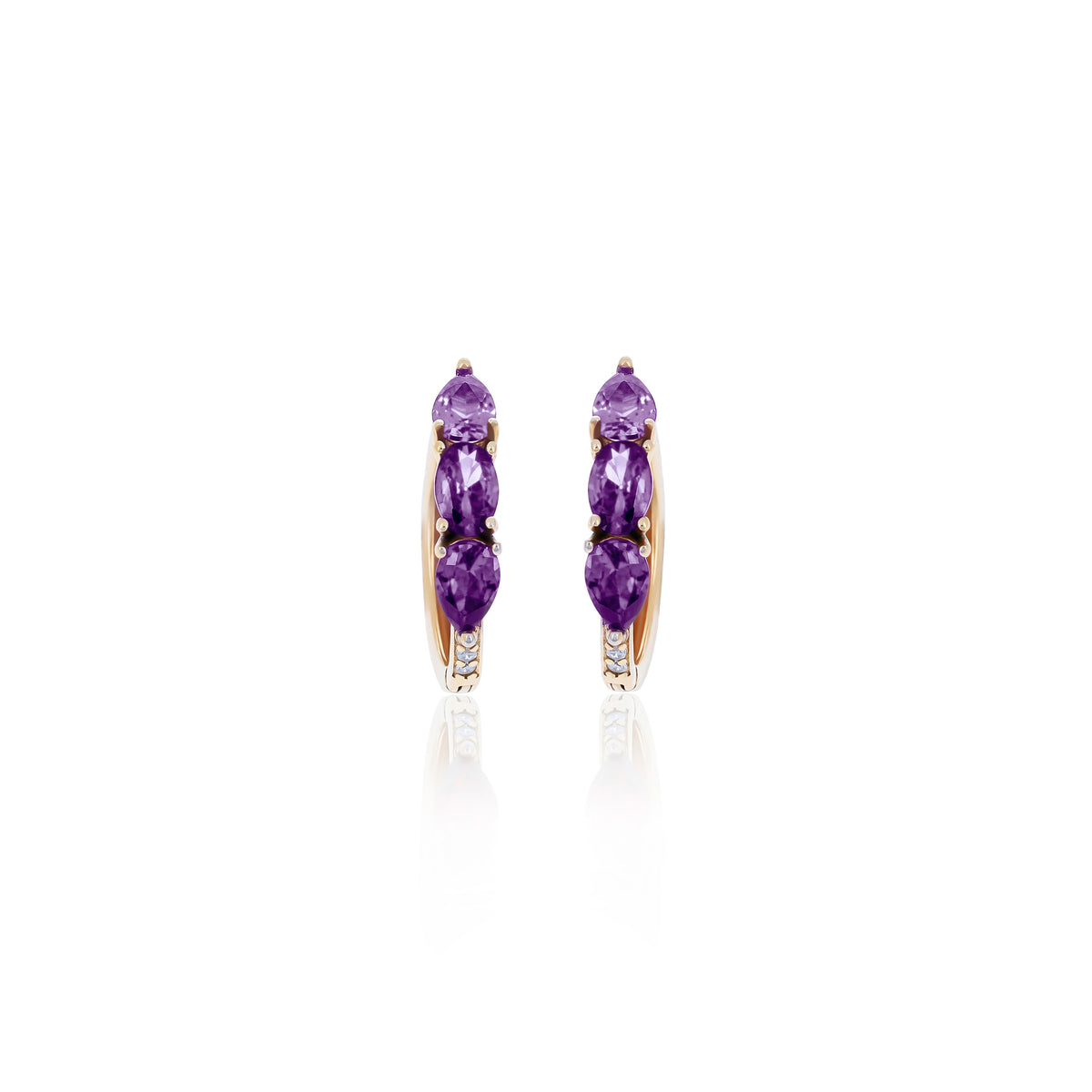 Sterling Silver Color CZ Huggie Hoop Earrings