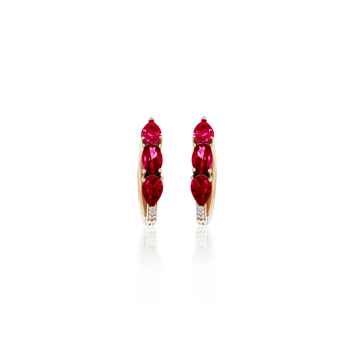 Sterling Silver Color CZ Huggie Hoop Earrings