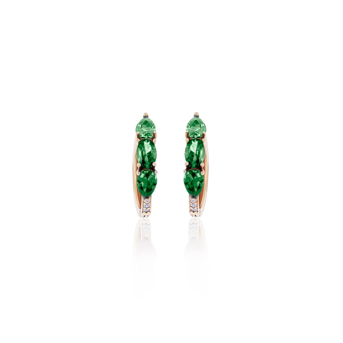 Sterling Silver Color CZ Huggie Hoop Earrings