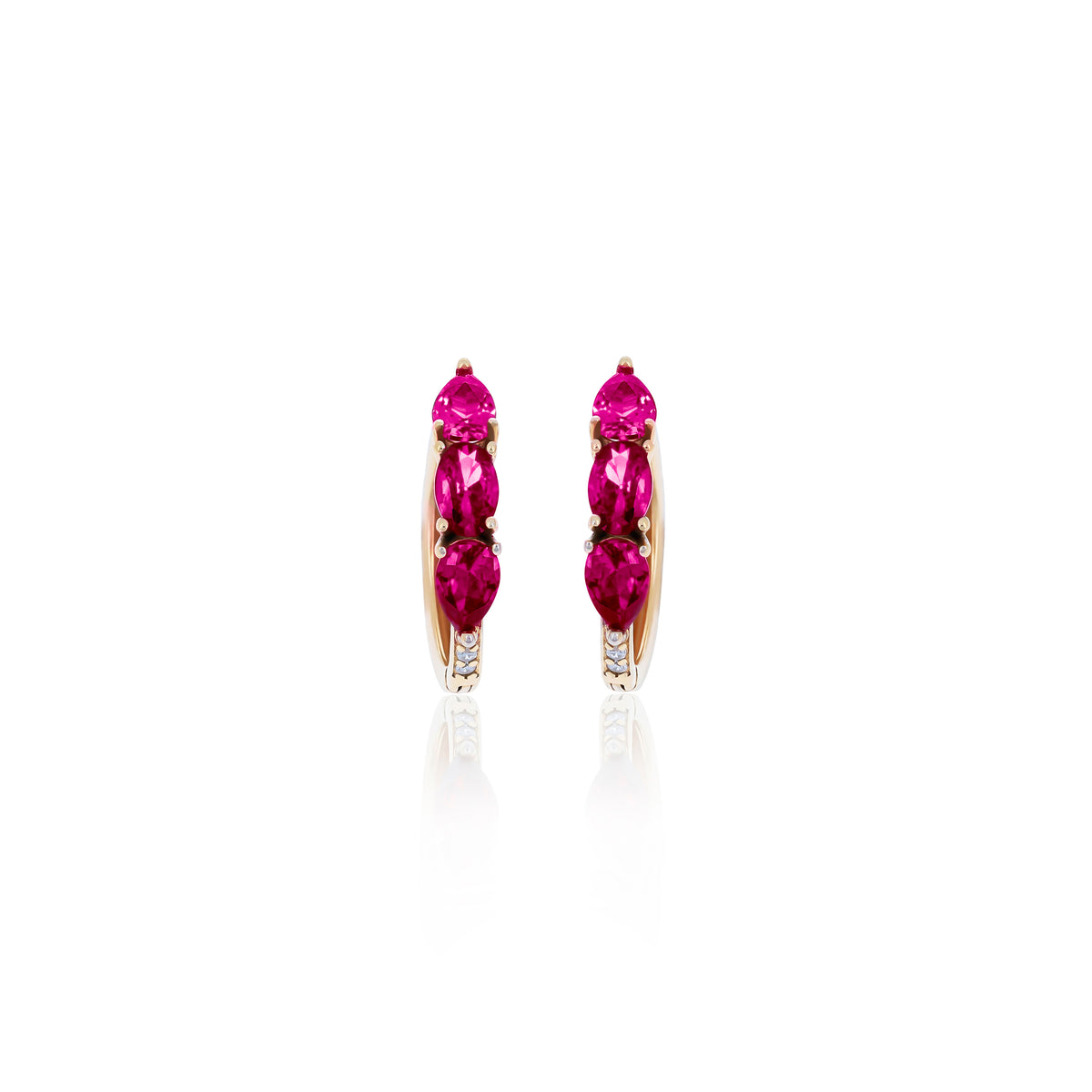 Sterling Silver Color CZ Huggie Hoop Earrings
