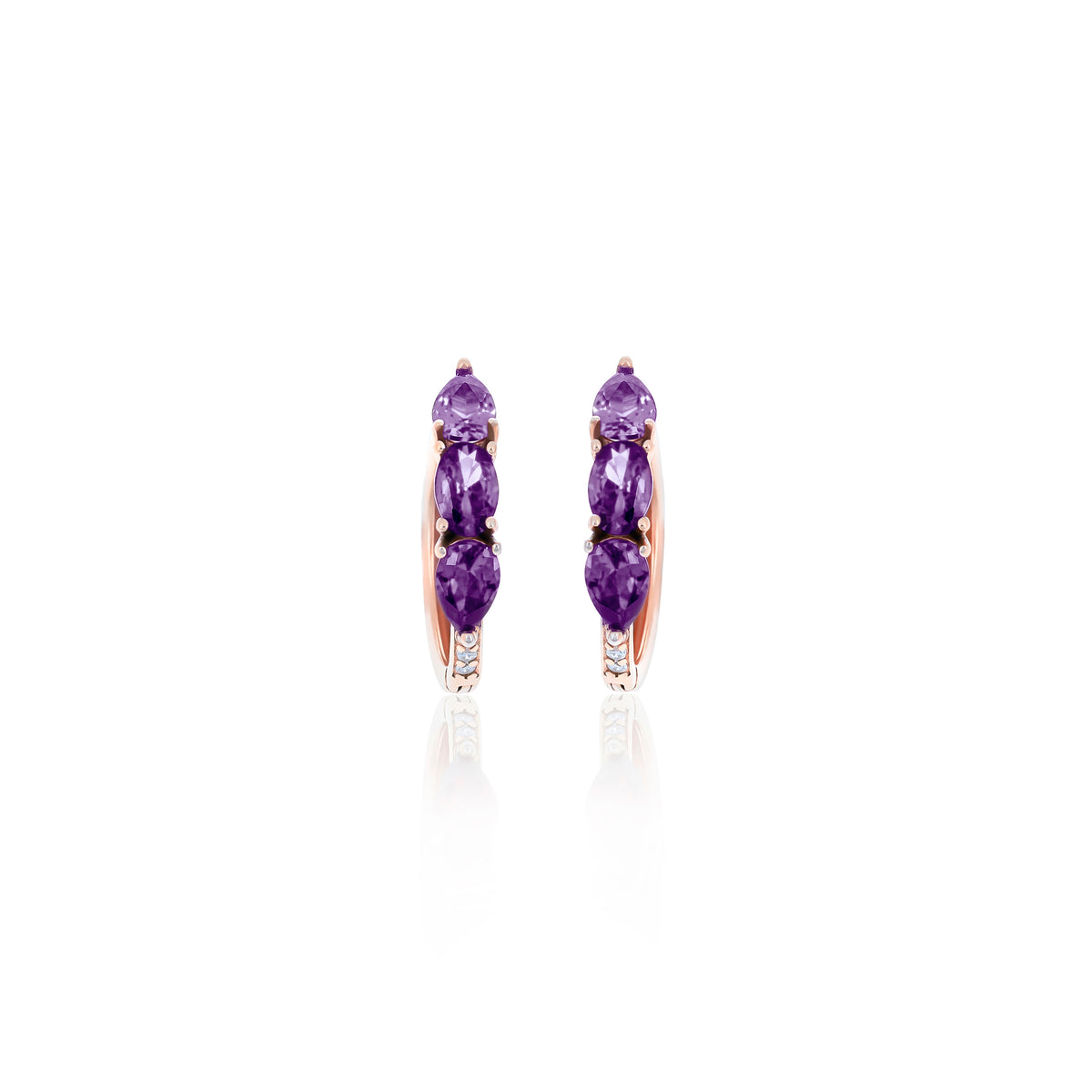 Sterling Silver Color CZ Huggie Hoop Earrings