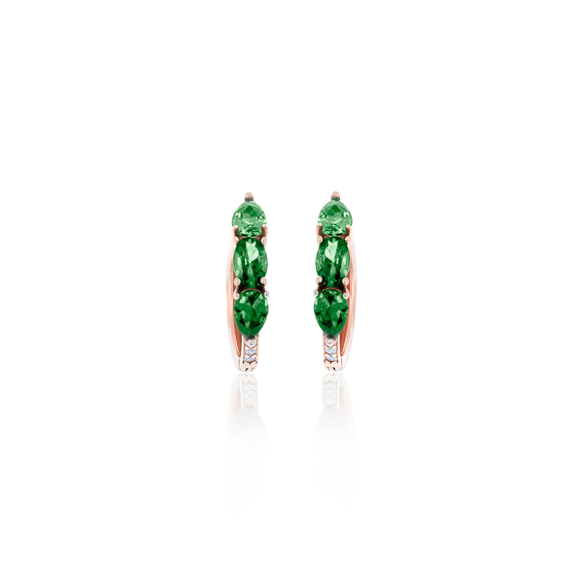 Sterling Silver Color CZ Huggie Hoop Earrings