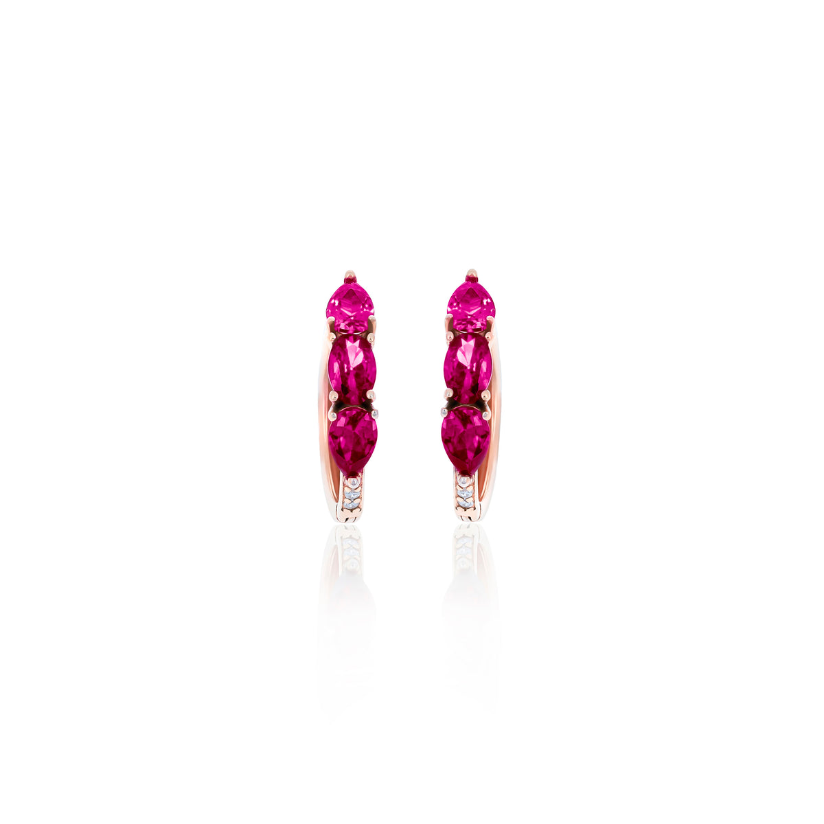 Sterling Silver Color CZ Huggie Hoop Earrings