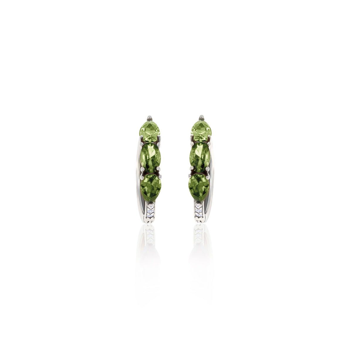 Sterling Silver Color CZ Huggie Hoop Earrings
