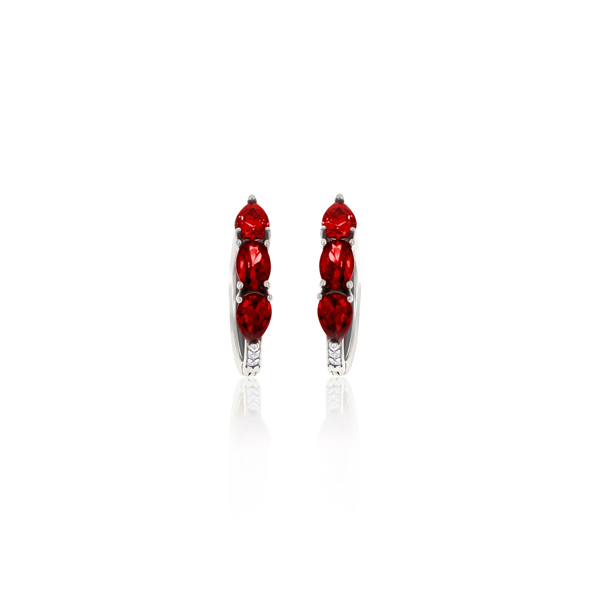 Sterling Silver Color CZ Huggie Hoop Earrings