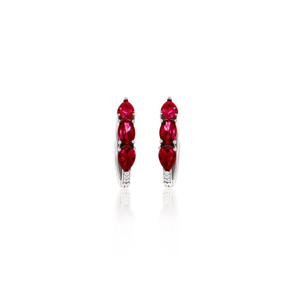 Sterling Silver Color CZ Huggie Hoop Earrings