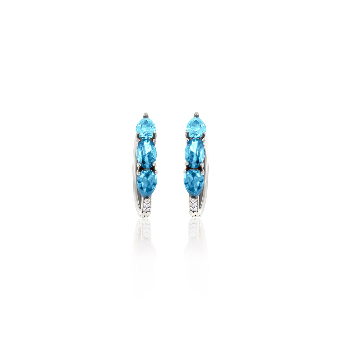 Sterling Silver Color CZ Huggie Hoop Earrings