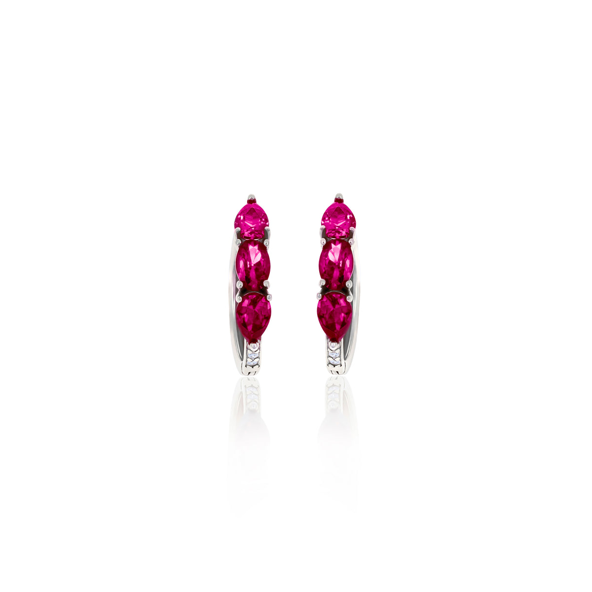Sterling Silver Color CZ Huggie Hoop Earrings