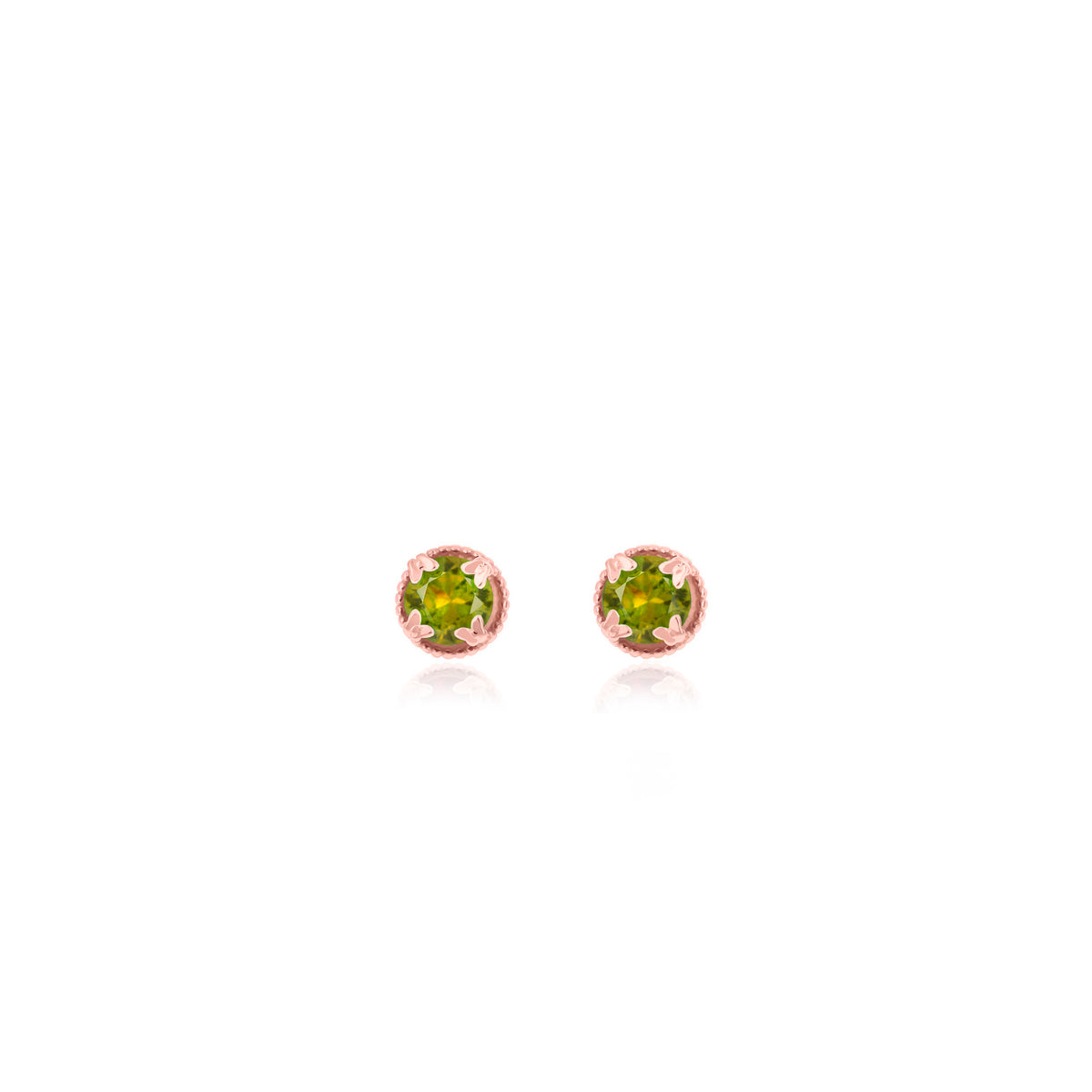 Sterling Silver Round Birthstone Stud Earrings