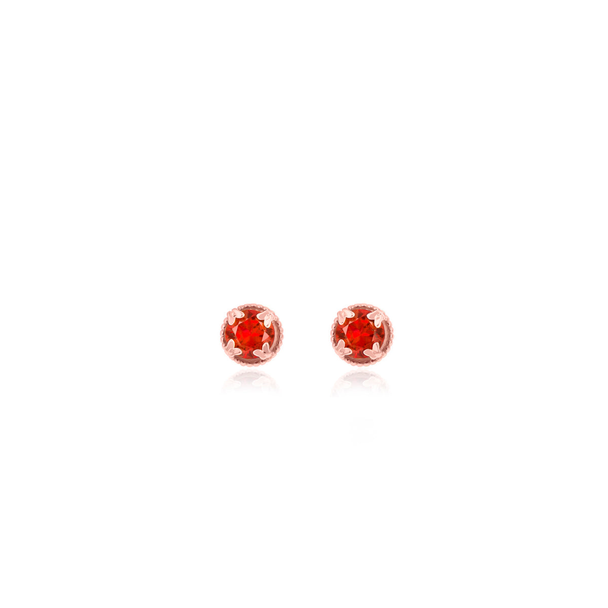 Sterling Silver Round Birthstone Stud Earrings