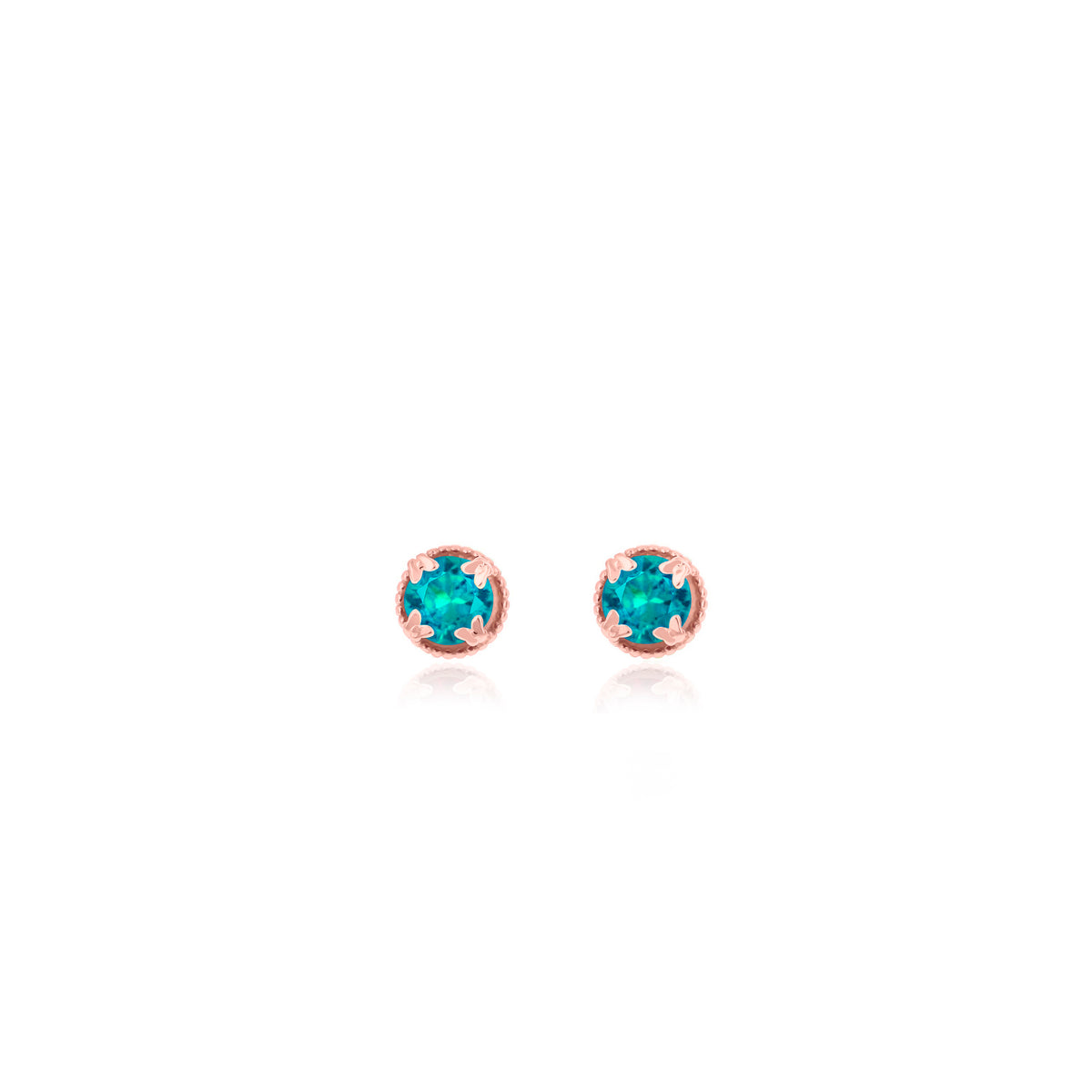 Sterling Silver Round Birthstone Stud Earrings
