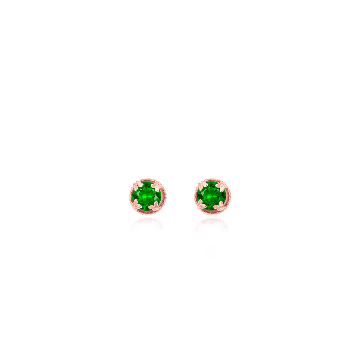 Sterling Silver Round Birthstone Stud Earrings