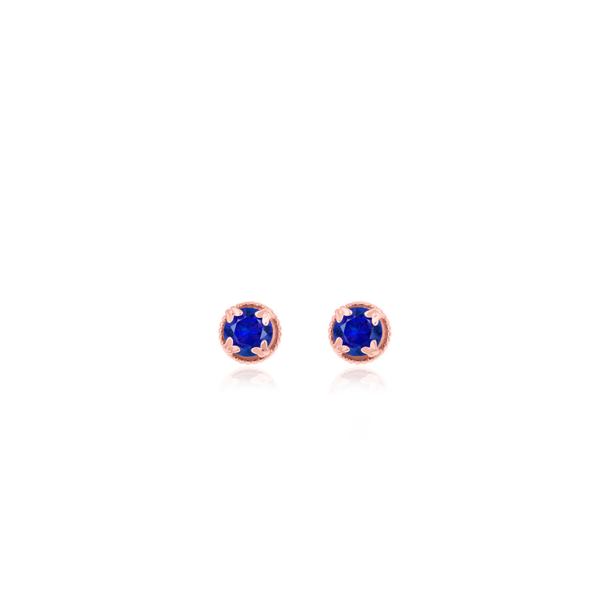 Sterling Silver Round Birthstone Stud Earrings