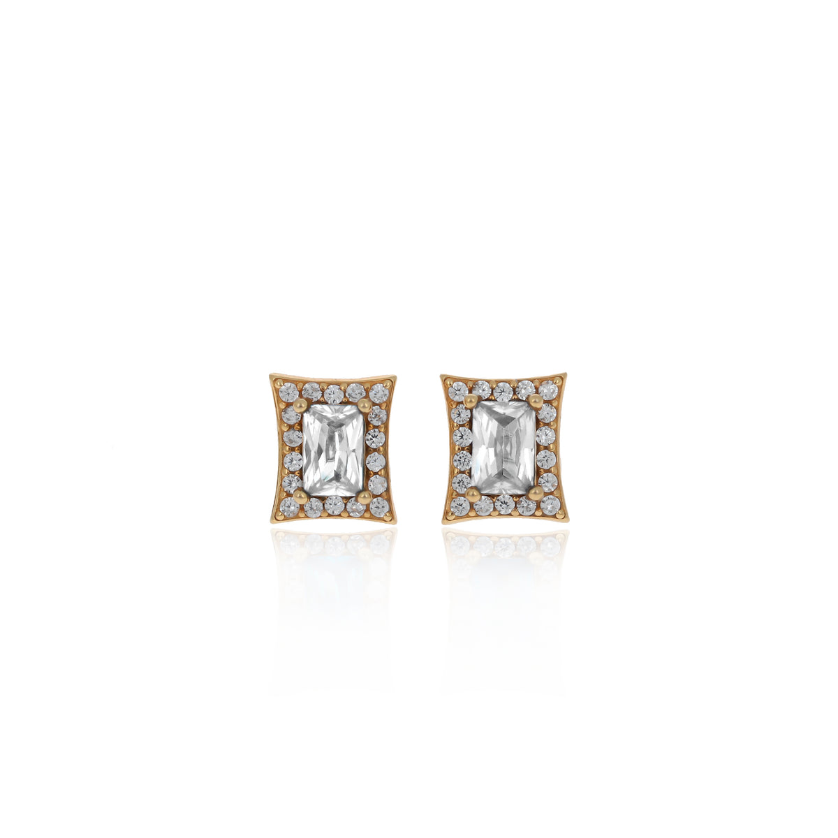 Sterling Silver Princess-Cut Birthstone Stud Earrings