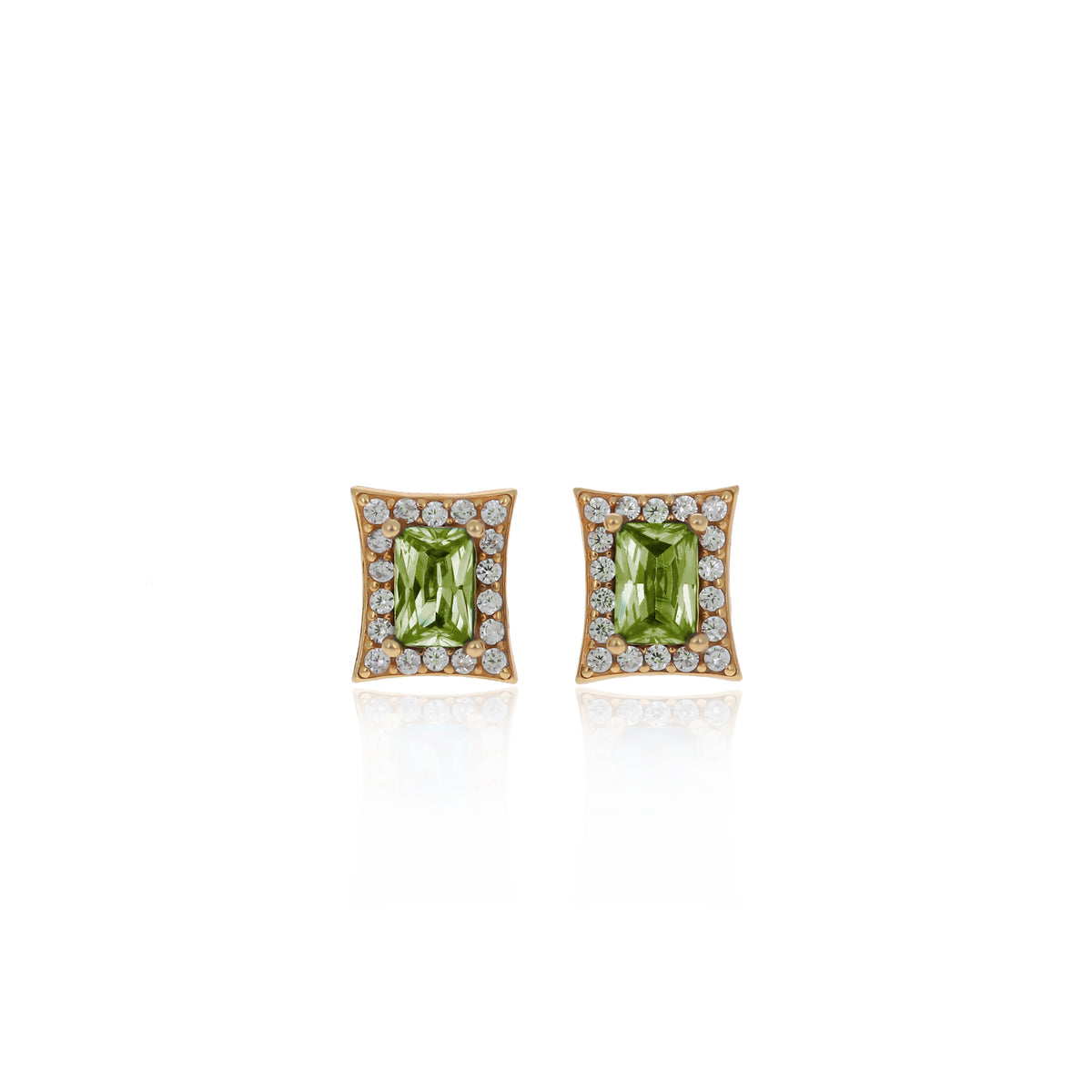 Sterling Silver Princess-Cut Birthstone Stud Earrings