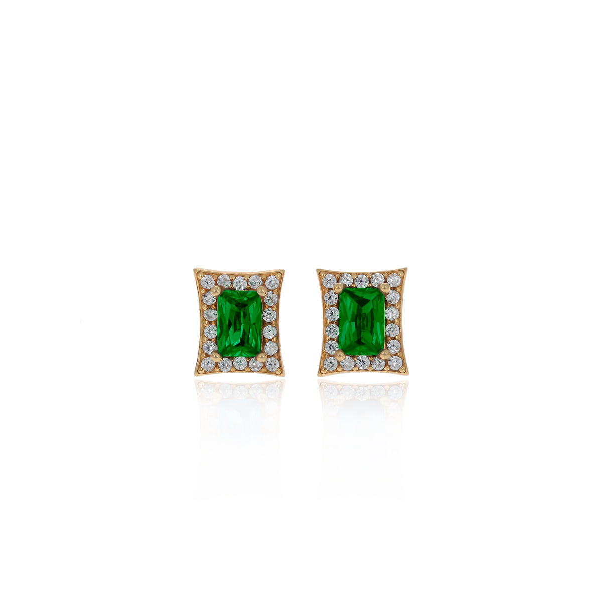 Sterling Silver Princess-Cut Birthstone Stud Earrings